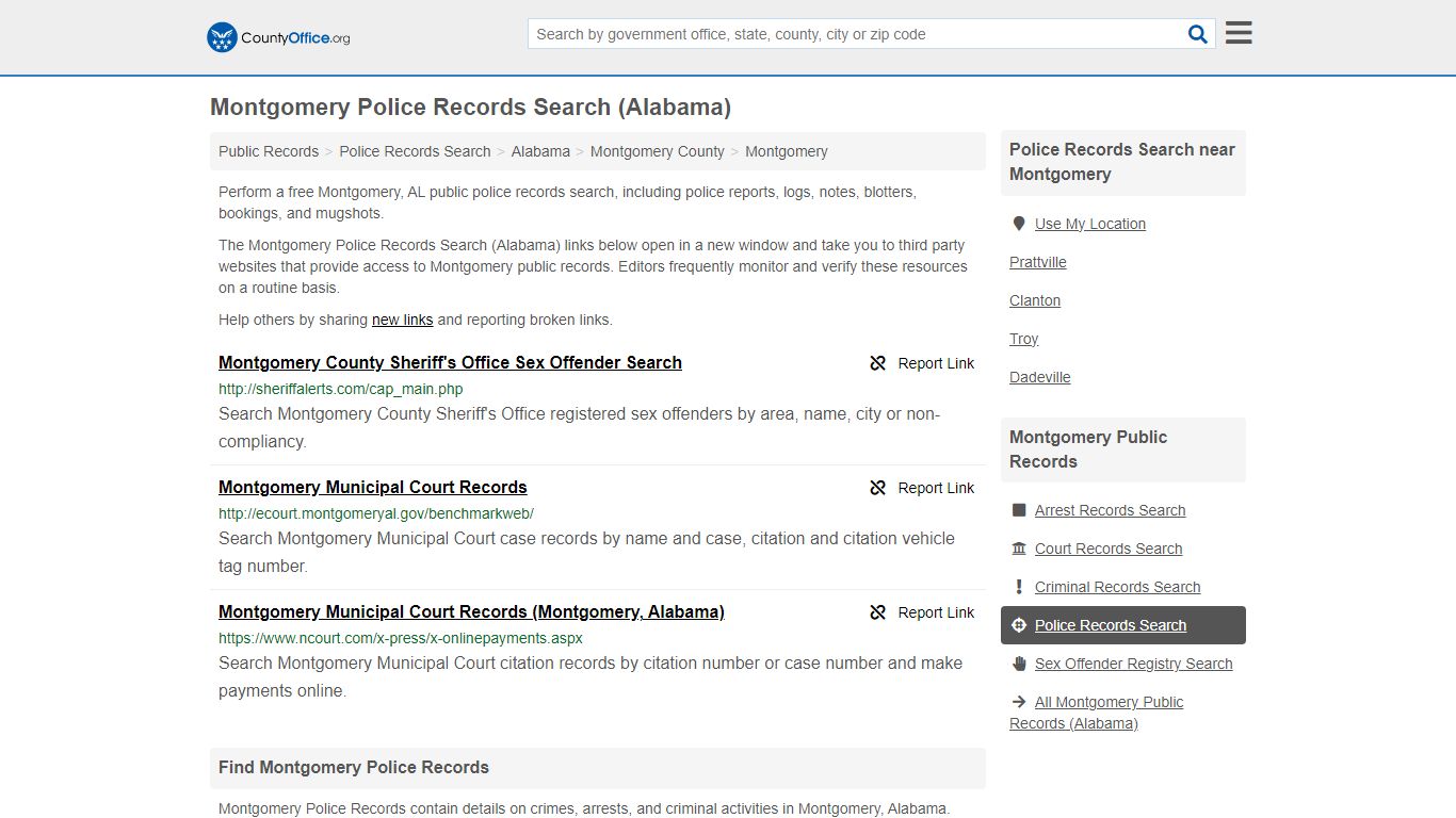 Police Records Search - Montgomery, AL (Accidents & Arrest Records)